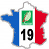 FRANCE 19 région Limousin - 10x10cm - Sticker/autocollant