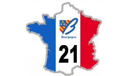 FRANCE 21 région Bourgogne - 15x15cm - Sticker/autocollant