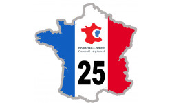 FRANCE 25 Région Franche-Comté - 20x20cm - Sticker/autocollant