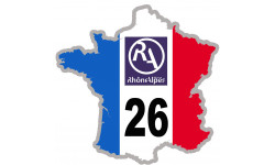 FRANCE 26 Région Rhône Alpes - 20x20cm - Sticker/autocollant