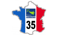 FRANCE 35 région Bretagne - 10x10cm - Sticker/autocollant
