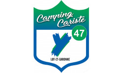 blason camping cariste Lot et Garonne 47 - 15x11.2cm - Sticker/autocol
