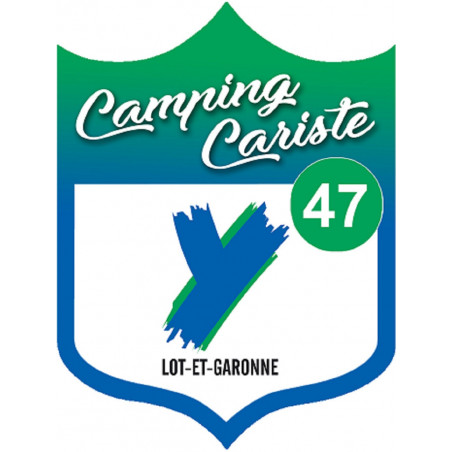 blason camping cariste Lot et Garonne 47 - 15x11.2cm - Sticker/autocol