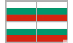 Drapeau Bulgarie (4 fois 9.5x6.3cm) - Sticker/autocollant