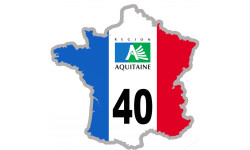 FRANCE 40 région Aquitaine (20x20cm) - Sticker/autocollant