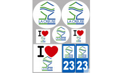 Département 23 la Creuse (8 autocollants variés) - Sticker/autocolla