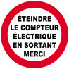 éteindre le compteur électrique en sortant (20cm) - Sticker/autocoll