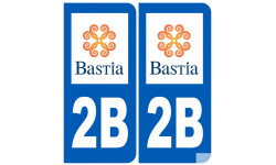 immatriculation ville de Bastia (2fois 10.2x4.6cm) - Sticker/autocolla