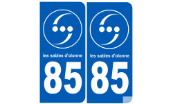 immatriculation 85 les Sables d'Olonne (2fois 10,2x4,6cm) - Sticker/au