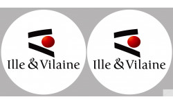 Département 35 d'Ille et Vilaine (2 fois 10cm) - Sticker/autocollant