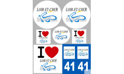 Département 41 le Loir et Cher (8 autocollants variés) - Sticker/aut