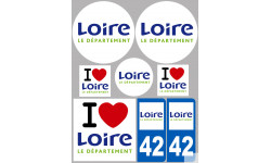 Département 42 la Loire (8 autocollants variés) - Sticker/autocollan