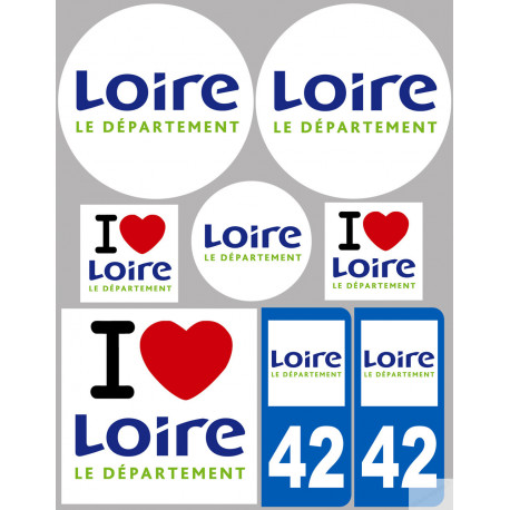 Département 42 la Loire (8 autocollants variés) - Sticker/autocollan