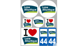 Département 44 la Loire Atlantique (8 autocollants variés) - Sticker
