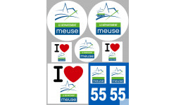 Département 55 la Meuse (8 autocollants variés) - Sticker/autocollan