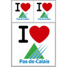 Département 62 le Pas-de-Calais (1fois 10cm / 2 fois 5cm) - Sticker/a