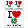Département 63 le Puy-de-Dôme (1fois 10cm / 2 fois 5cm) - Sticker/au