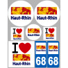Département 68 le Haut-Rhin (8 autocollants variés) - Sticker/autoco