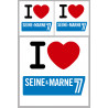 Département 77 la Seine et Marne (1fois 10cm 2fois 5cm) - Sticker/aut