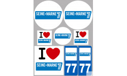 Département 77 la Seine et Marne (8 autocollants variés) - Sticker/a