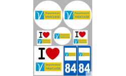 Département 84 le Vaucluse (8 autocollants variés) - Sticker/autocol