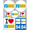 Département 84 le Vaucluse (8 autocollants variés) - Sticker/autocol