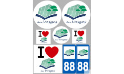 Département 88 les Vosges (8 autocollants variés) - Sticker/autocoll