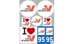 Département 95 le Val d'Oise (8 autocollants variés) - Sticker/autoc