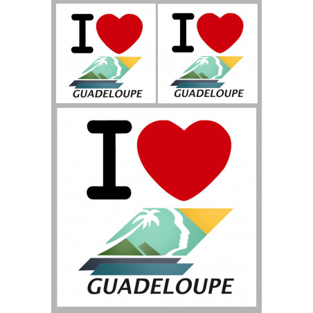 Département 971 la Guadeloupe (1fois 10cm 2fois 5cm) - Sticker/autoco