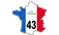 FRANCE 43 région Auvergne (10x10cm) - Sticker/autocollant