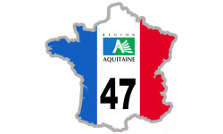 FRANCE 47 région Aquitaine (15x15cm) - Sticker/autocollant
