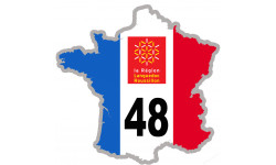 FRANCE 48 région Languedoc Roussillon (15x15cm) - Sticker/autocollant
