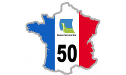 FRANCE 50 région Basse-Normandie (10x10cm) - Sticker/autocollant