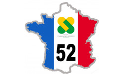 FRANCE 52 Région Champagne Ardenne (15x15cm) - Sticker/autocollant
