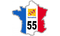 FRANCE 55 Région Lorraine (5x5cm) - Sticker/autocollant