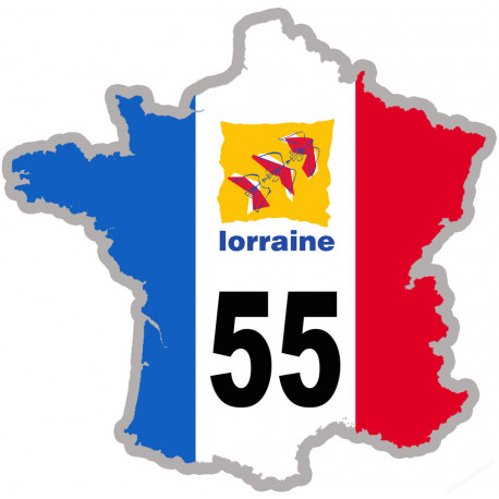 FRANCE 55 Région Lorraine (15x15cm) - Sticker/autocollant