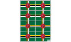 Drapeau la Dominique (8 stickers 9.5x6.3cm) - Sticker/autocollant