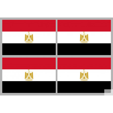 Drapeau Egypte (4 stickers 9.5x6.3cm) - Sticker/autocollant Drapeau Egypte (4 stickers 9.5x6.3cm) - Sticker/autocollant
