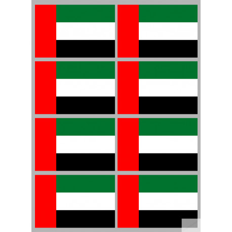 Drapeau Émirats arabes unis (8 stickers 9.5x6.3cm) - Sticker/autocollant Drapeau Émirats arabes unis (8 stickers 9.5x6.3cm) - Sticker/autocollant