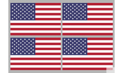Drapeau États-Unis (4 stickers 9.5x6.3cm) - Sticker/autocollant