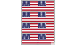 Drapeau États-Unis (8 stickers 9.5x6.3cm) - Sticker/autocollant