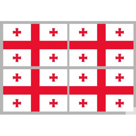Drapeau Georgie (4 stickers 9.5x6.3cm) - Sticker/autocollant Drapeau Georgie (4 stickers 9.5x6.3cm) - Sticker/autocollant