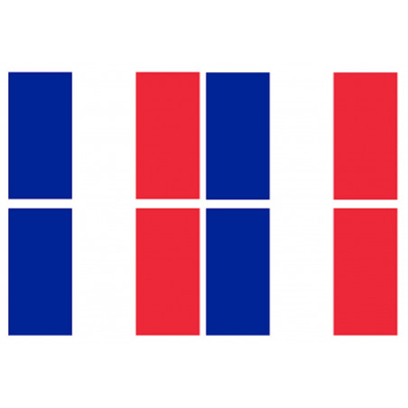 Drapeau France - 4 fois 9.5x6.3 cm - Sticker/autocollant