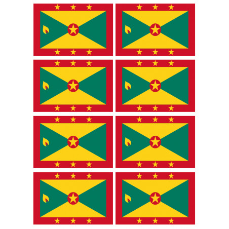 Drapeau Grenade (8 stickers 9.5x6.3cm) - Sticker/autocollant