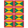 Drapeau Grenade (8 stickers 9.5x6.3cm) - Sticker/autocollant