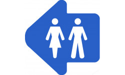 WC, toilette flèche directionnelle gauche (5x5cm) - Sticker/autocolla