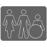WC, toilette pour tous (10x7.5cm) - Sticker/autocollant