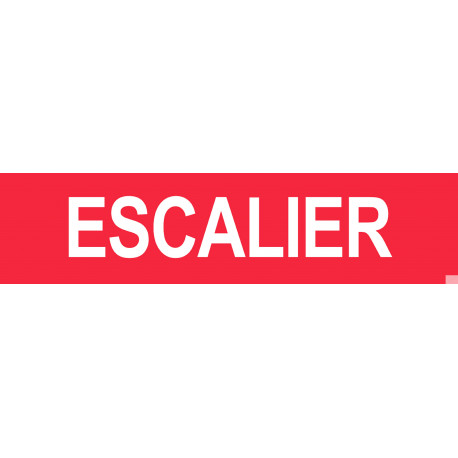 Local escalier - Fond rouge - 29x7cm - Sticker/autocollant Local escalier - Fond rouge - 29x7cm - Sticker/autocollant