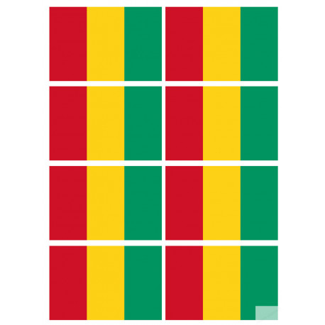 Drapeau Guinée (8 stickers 9.5x6.3cm) - Sticker/autocollant