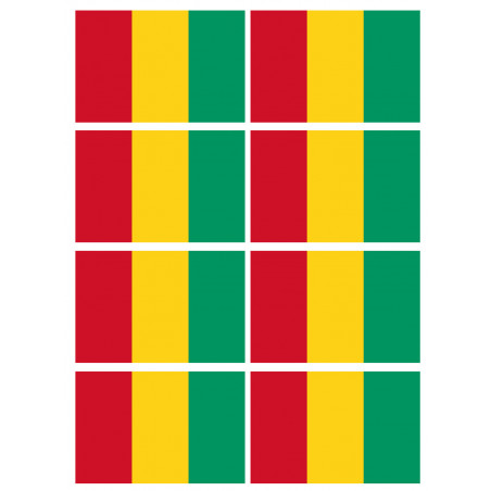 Drapeau Guinée (8 stickers 9.5x6.3cm) - Sticker/autocollant